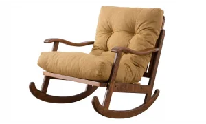 Ahşap Krem Sallanır Koltuk