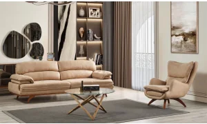 Akra Açık Kahve 3lü Koltuk