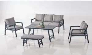 Alanya Plus Antrasit Üçlü Bahçe ve Balkon Takımı