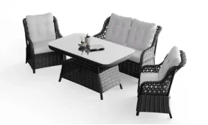 Amisos Rattan Antrasit İkili Bahçe ve Balkon Takımı