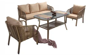 Artemis Bahçe ve Balkon Takımı (Açık Kahve - Üçlü)