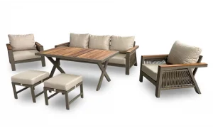 Arven Plus S İroko Bahçe ve Balkon Takımı (Krem)