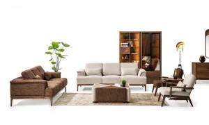 Aston 3lü Koltuk (Krem)