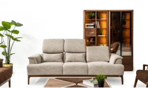 Aston 3lü Koltuk (Krem)