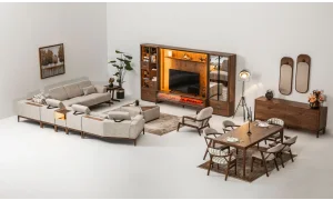 Ottoman Şömineli Tv Ünitesi