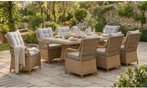 Ayder Rattan Camel 8 Kişilik Bahçe ve Balkon Takımı