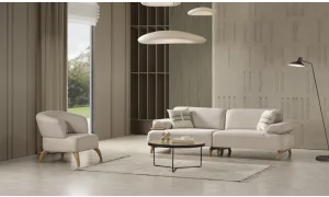 Banco Patty 3lü Krem Koltuk