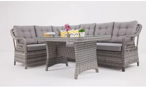 Benin Bahçe ve Balkon Köşe Takımı (Stone)