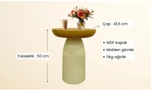 Bohem Mantar Yan Sehpa (50x41 cm)