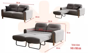 Bonna Yataklı 2li Koltuk