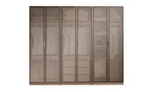 Bronz Ceviz 6 Kapaklı Gardrop