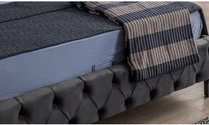 Bronze Antrasit Bazalı Karyola (160x200)