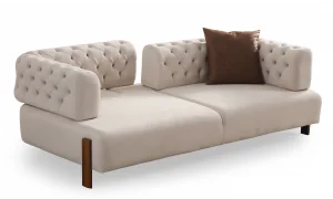 Cratos Wood Kapitoneli 3lü Koltuk