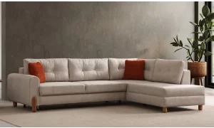 Cunda Krem Köşe Koltuk Takımı