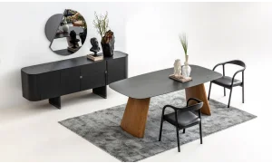 Delta Yemek Odası Takımı (Antrasit-Meşe)