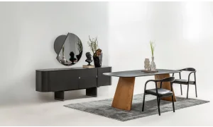 Delta Yemek Odası Takımı (Antrasit-Meşe)