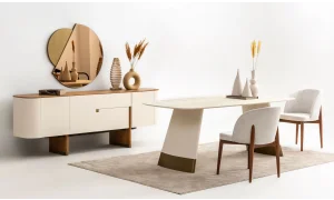 Delta Yemek Odası Takımı (Ekru-Meşe)