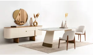 Delta Yemek Odası Takımı (Ekru-Meşe)