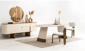 Delta Yemek Odası Takımı (Ekru-Meşe)