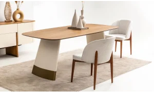 Delta Yemek Odası Takımı (Ekru-Meşe)