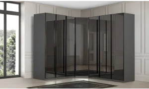 Infinity Köşe Gardrop (Siyah)