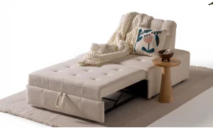 Rest Açılır Yataklı Tekli Krem Koltuk