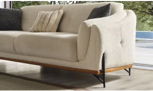 Lina Krem 3lü Koltuk