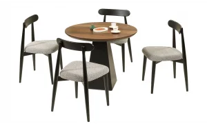 Lucca Mutfak Masası Takımı (Ceviz-Siyah)