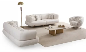 Manetti Yataklı Krem Koltuk Takımı