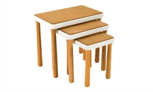 Milan Krem Meşe Zigon Sehpa