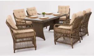 Monaco Berlin Bahçe ve Balkon Masa Seti (Kahve)