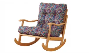 Naturel Kareli Sallanır Koltuk