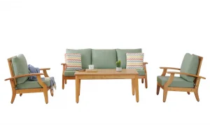 Naturel Teras Yeşil 4 Oturumlu Bahçe ve Balkon Takımı