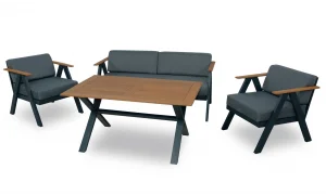 Nidya İroko Bahçe ve Balkon Takımı (Antrasit)