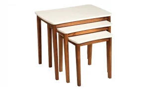 Otantik Krem Ceviz Zigon Sehpa