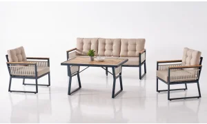 Palma Krem Üçlü Bahçe ve Balkon Takımı