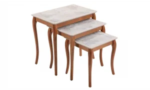 Pesaro Traverten Ceviz Zigon Sehpa