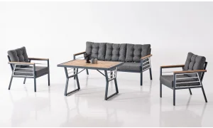 Praga Antrasit Üçlü Bahçe ve Balkon Takımı