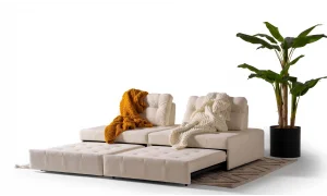 Rest Açılır Yataklı Modüler 2li Kolsuz Kanepe