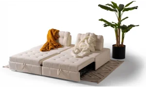 Rest Açılır Yataklı Modüler 2li Kolsuz Kanepe
