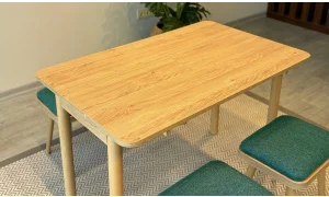 Rondo Mini Açılır Mutfak Masası Takımı - Karina Meşe Yeşil Renk