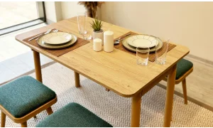 Rondo Mini Açılır Mutfak Masası Takımı - Karina Meşe Yeşil Renk