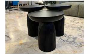 Siyah 3lü Mantar Sehpa