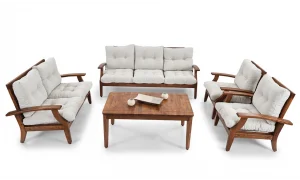 Teras Beyaz 5 Oturumlu Bahçe ve Balkon Takımı