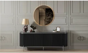 Tesla Yemek Odası Takımı (Black&Silver)