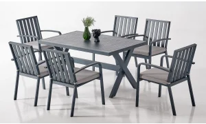 Venüs 6 Kişilik Antrasit Bahçe ve Balkon Takımı