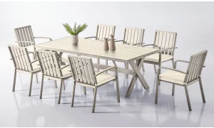 Venüs 8 Kişilik Krem Bahçe ve Balkon Takımı