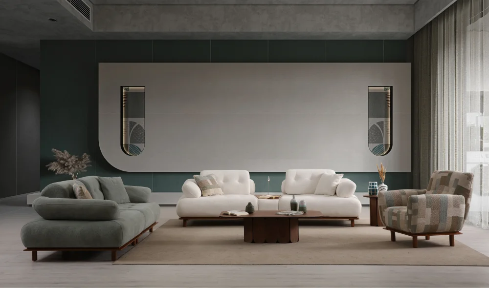 Lois Beyaz Koltuk Takımı