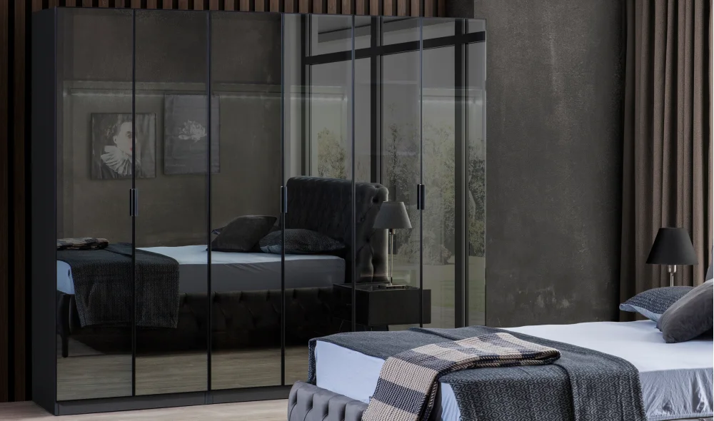 Bronze Antrasit 6 Kapaklı Gardrop