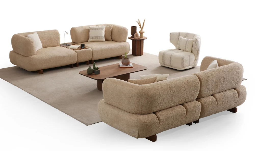 Manetti Premium Kahve Koltuk Takımı